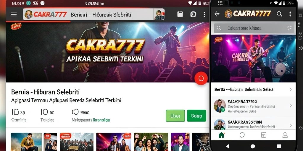 Antarmuka menarik dengan berita selebriti terkini.