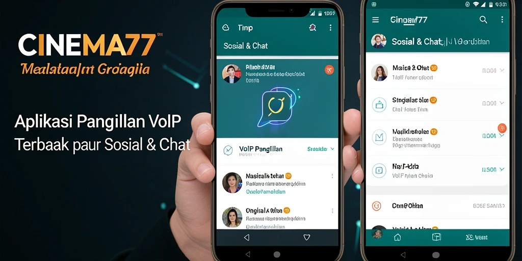 Antarmuka pengguna CINEMA77 saat melakukan panggilan VoIP.