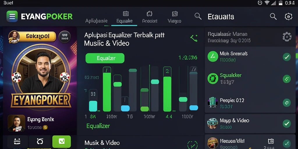 Antarmuka intuitif aplikasi Equalizer EYANGPOKER yang mudah digunakan.