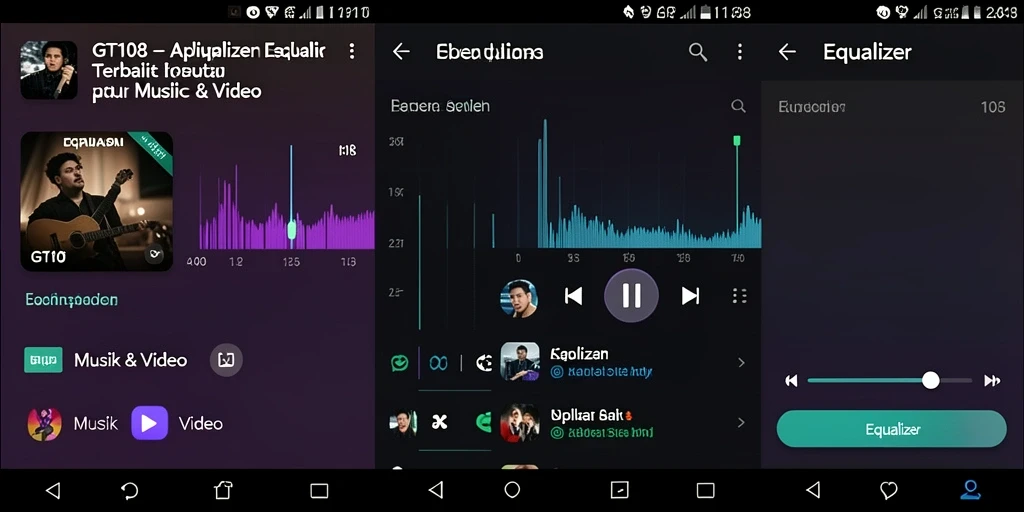 Tampilan antarmuka GT108 yang modern dan fungsional untuk equalizer.