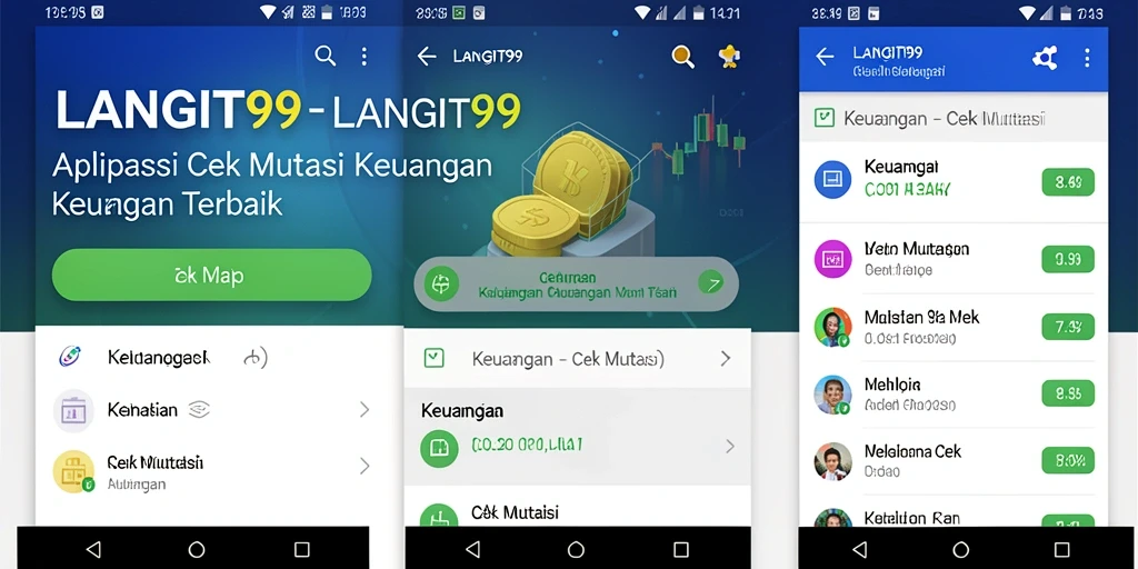 Tampilan antarmuka utama LANGIT99 untuk cek mutasi keuangan.