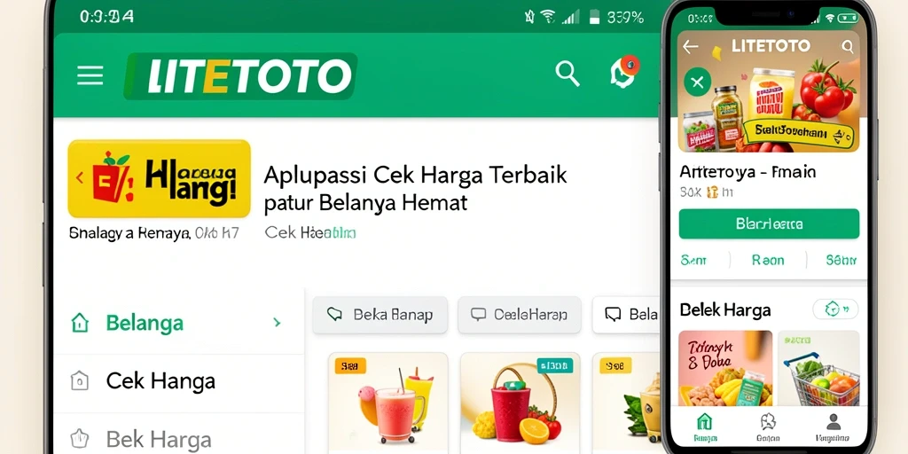 Tampilan antarmuka LITETOTO yang sederhana dan efisien untuk Cek Harga.