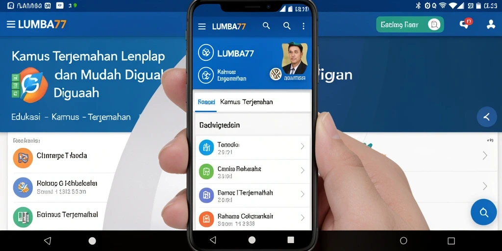 Antarmuka LUMBA77 yang sederhana dan fungsional untuk Kamus Terjemahan.