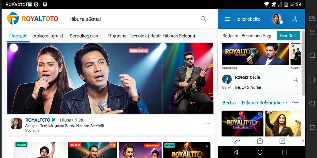 Antarmuka menarik dengan berita selebriti terbaru.