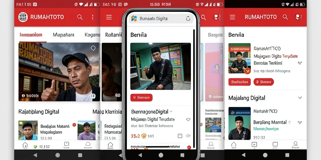 Antarmuka RUMAHTOTO yang modern dan menarik untuk membaca berita.