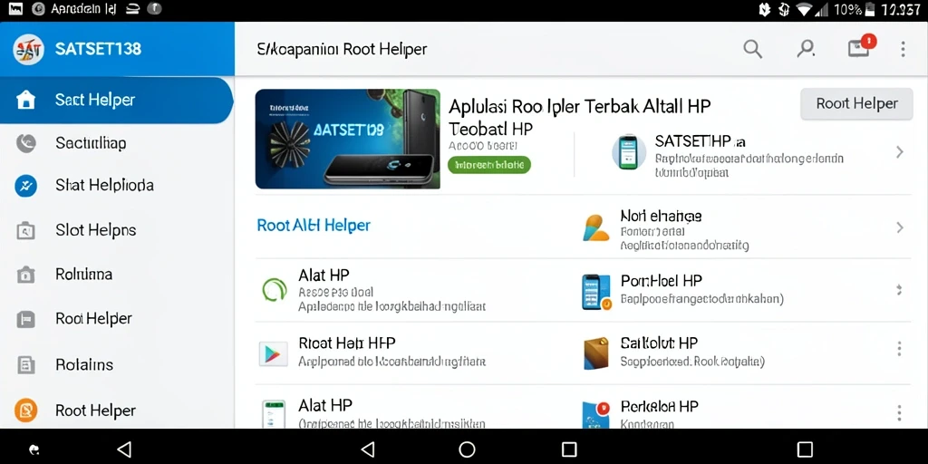 Tampilan antarmuka SATSET138 yang ramah pengguna untuk Root Helper.