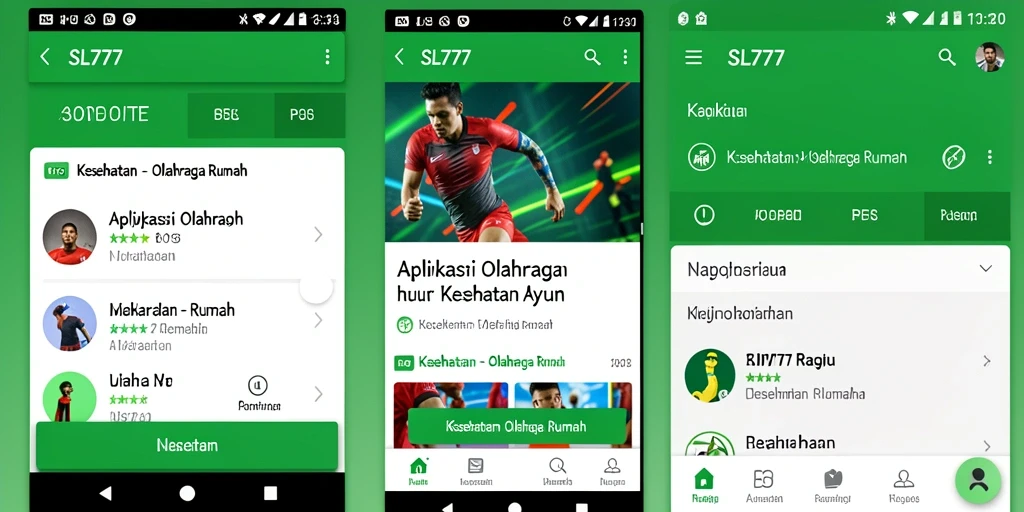 Antarmuka aplikasi SL777 yang menarik dan fungsional untuk olahraga rumah.