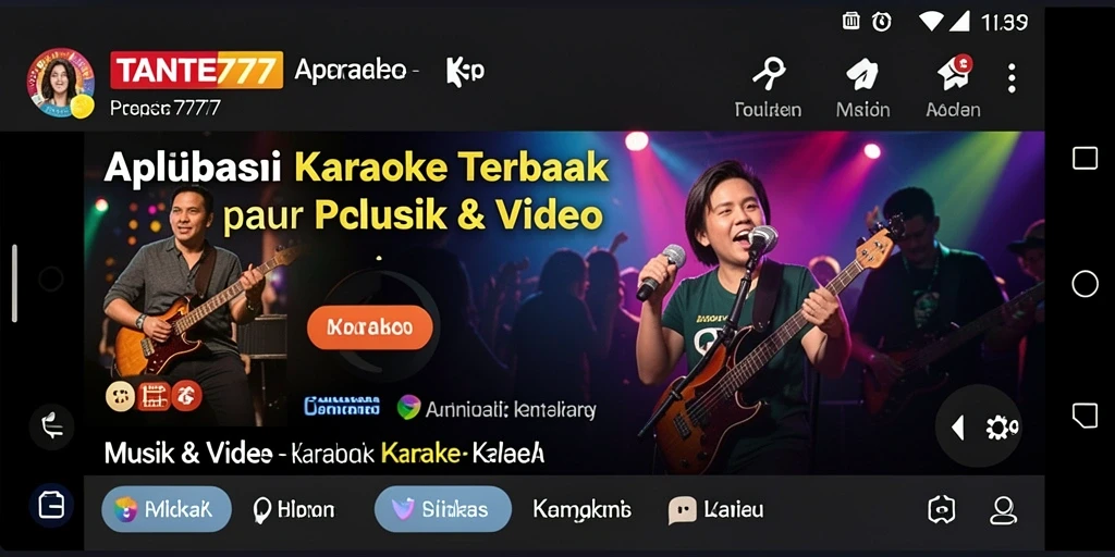 Tampilan antarmuka TANTE777 yang memudahkan penggunaan aplikasi Karaoke.