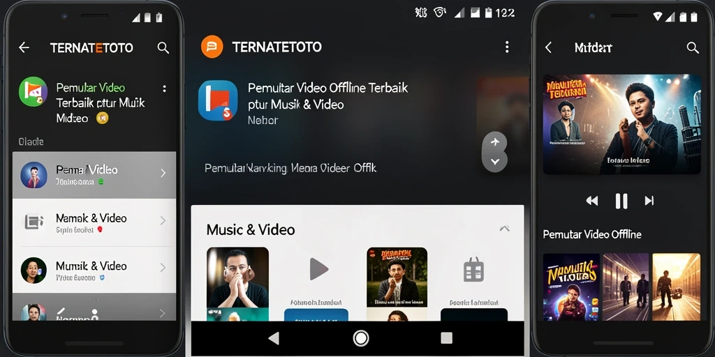 Antarmuka pengguna TERNATETOTO yang sederhana dan efektif untuk Pemutar Video Offline.