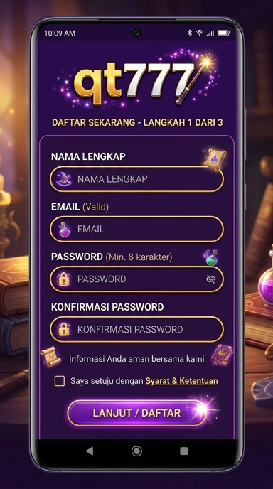 Panduan Registrasi Akun Baru qt777 untuk Android
